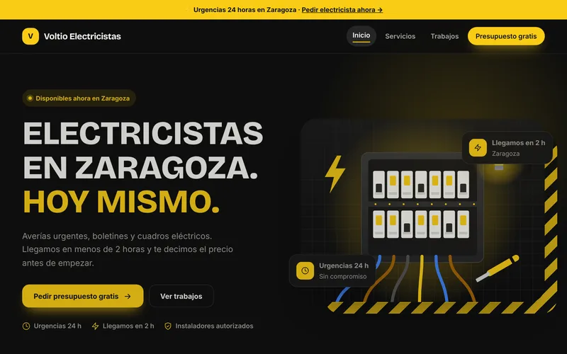 Web de ejemplo para electricistas